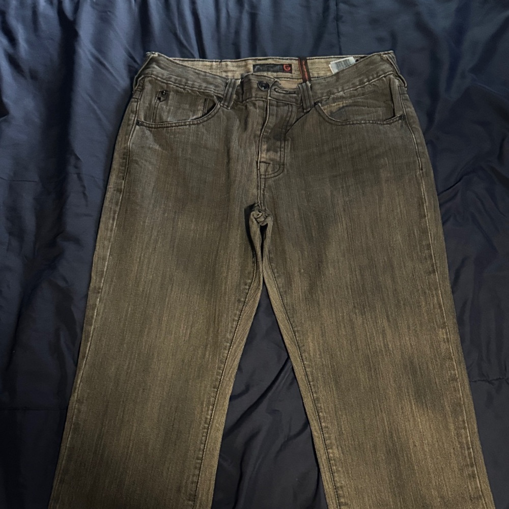 G by Guess Men's Straight Fit Tan Jeans